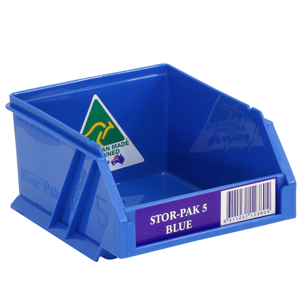 Stor-Pak No.  #5 (100x115x60mm) WxDxH 0.5L capacity -BLUE (12 per carton)