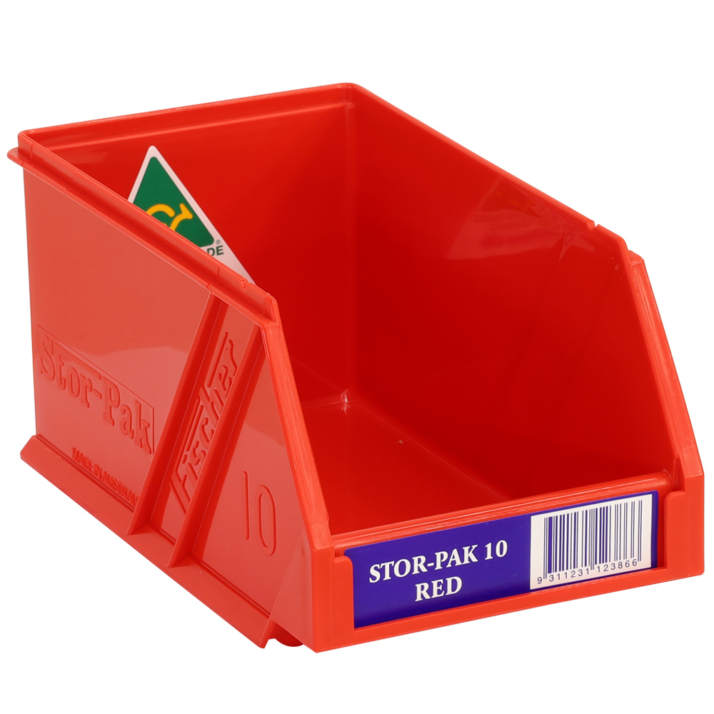 Stor-Pak No. #10 (100x170x85mm) WxDxH 1.0L capacity -RED (6 per carton)