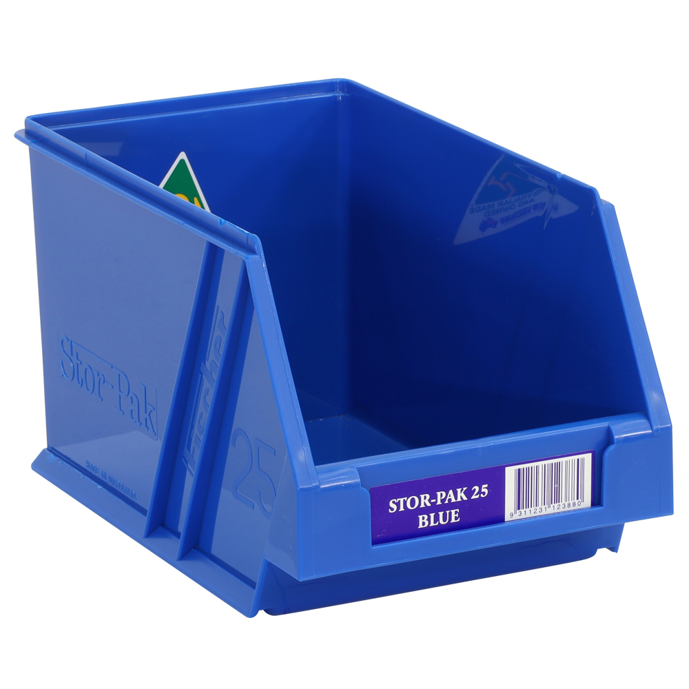Stor-Pak No. #25 (133x220x125mm) WxDxH 2.5L capacity -BLUE (6 per carton)