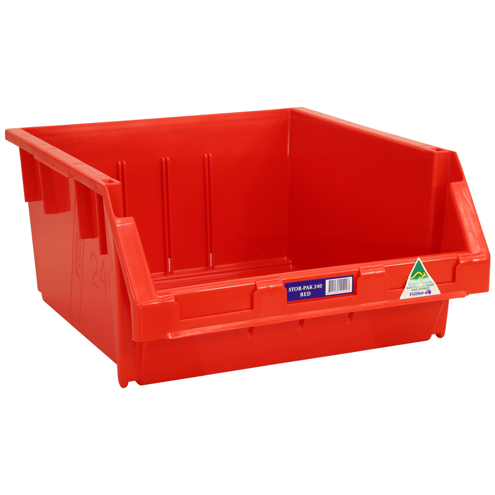 Stor-Pak No.240 (410x440x210mm) WxDxH 24L capacity -RED (4 per carton)