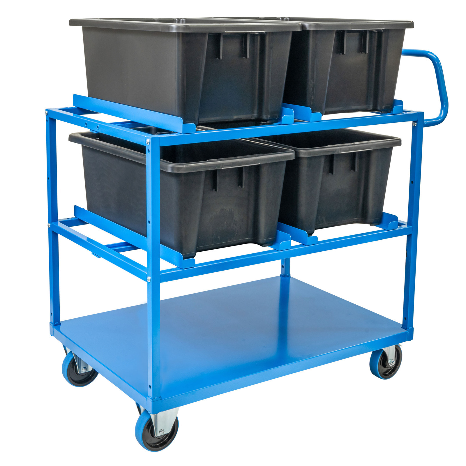 3 Tier Steel Multi-Tub Trolley Kit (Supplied with 4x No. 10 Black Tubs)